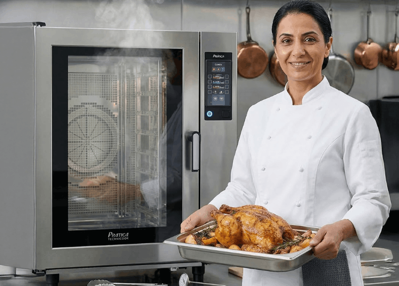 Simplifica la preparación de altos volúmenes de pollo asado con CMAX EVO